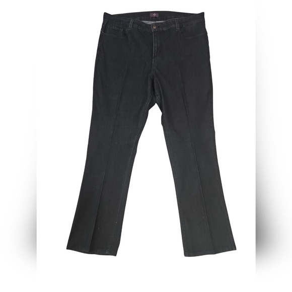 NYDJ SZ 20W Black/Blue Wash Pocket Embellished Slimming Straight Leg Jeans - Picture 1 of 13